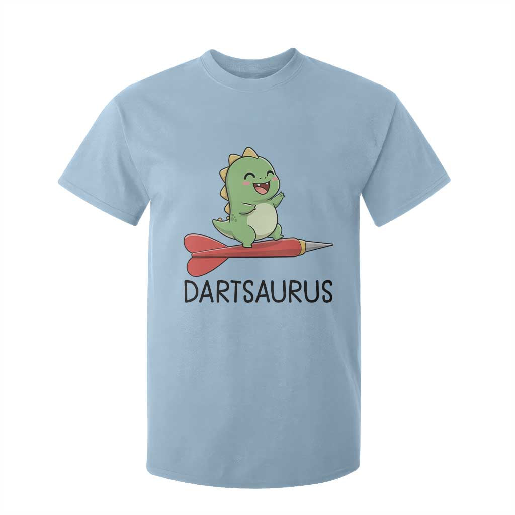Cute Dartsaurus Playing Dart T Shirt For Kid Dinosaur Lover Gift TS12 Light Blue Print Your Wear