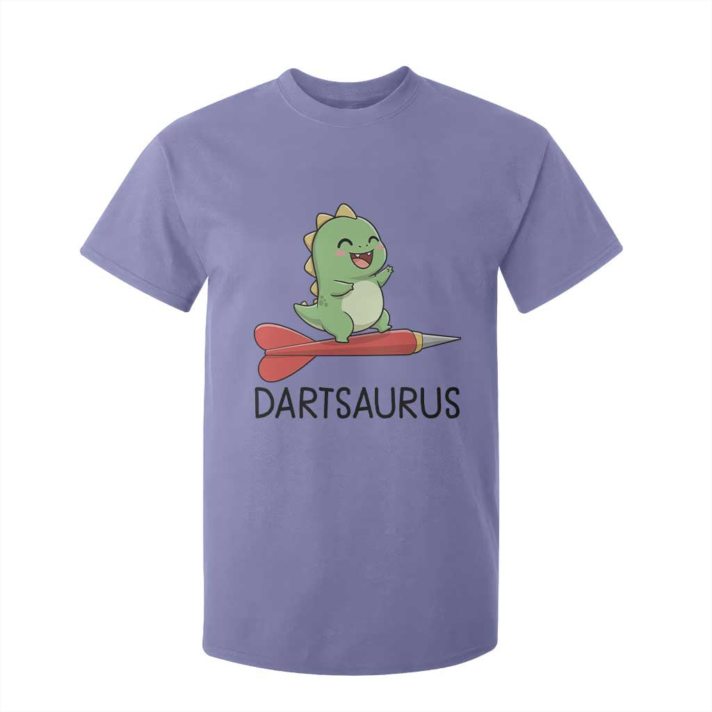 Cute Dartsaurus Playing Dart T Shirt For Kid Dinosaur Lover Gift TS12 Violet Print Your Wear