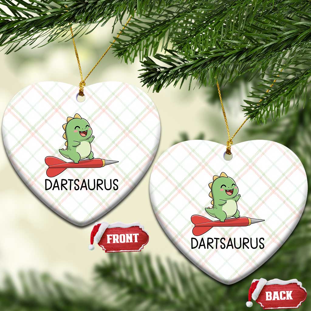 Cute Dartsaurus Playing Dart Ceramic Ornament Dinosaur Lover Gift TS12 Print Your Wear