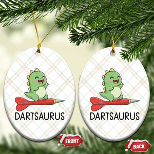 Cute Dartsaurus Playing Dart Ceramic Ornament Dinosaur Lover Gift TS12 Print Your Wear