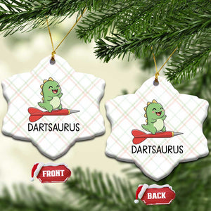 Cute Dartsaurus Playing Dart Ceramic Ornament Dinosaur Lover Gift TS12 Print Your Wear