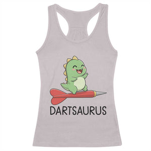 Cute Dartsaurus Playing Dart Racerback Tank Top Dinosaur Lover Gift TS12 Ice Gray Print Your Wear