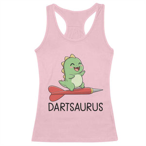 Cute Dartsaurus Playing Dart Racerback Tank Top Dinosaur Lover Gift TS12 Light Pink Print Your Wear