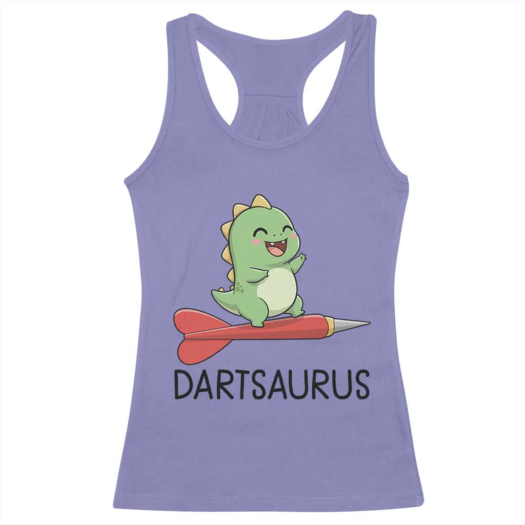 Cute Dartsaurus Playing Dart Racerback Tank Top Dinosaur Lover Gift TS12 Violet Print Your Wear
