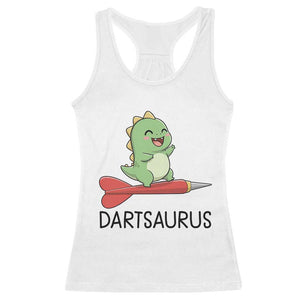 Cute Dartsaurus Playing Dart Racerback Tank Top Dinosaur Lover Gift TS12 White Print Your Wear