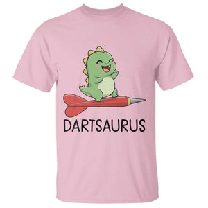 Cute Dartsaurus Playing Dart T Shirt Dinosaur Lover Gift TS12 Light Pink Print Your Wear
