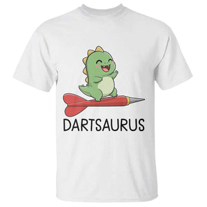 Cute Dartsaurus Playing Dart T Shirt Dinosaur Lover Gift TS12 White Print Your Wear