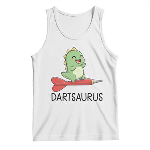 Cute Dartsaurus Playing Dart Tank Top Dinosaur Lover Gift TS12 White Print Your Wear