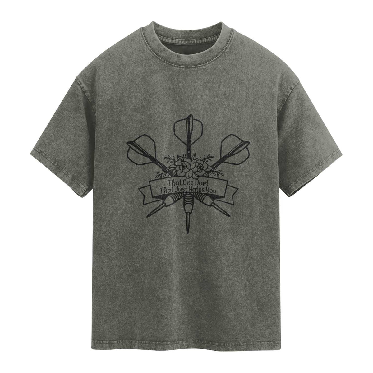 Funny Darts Sarcasm Washed Cotton T-Shirt That One Dart That Just Hates You