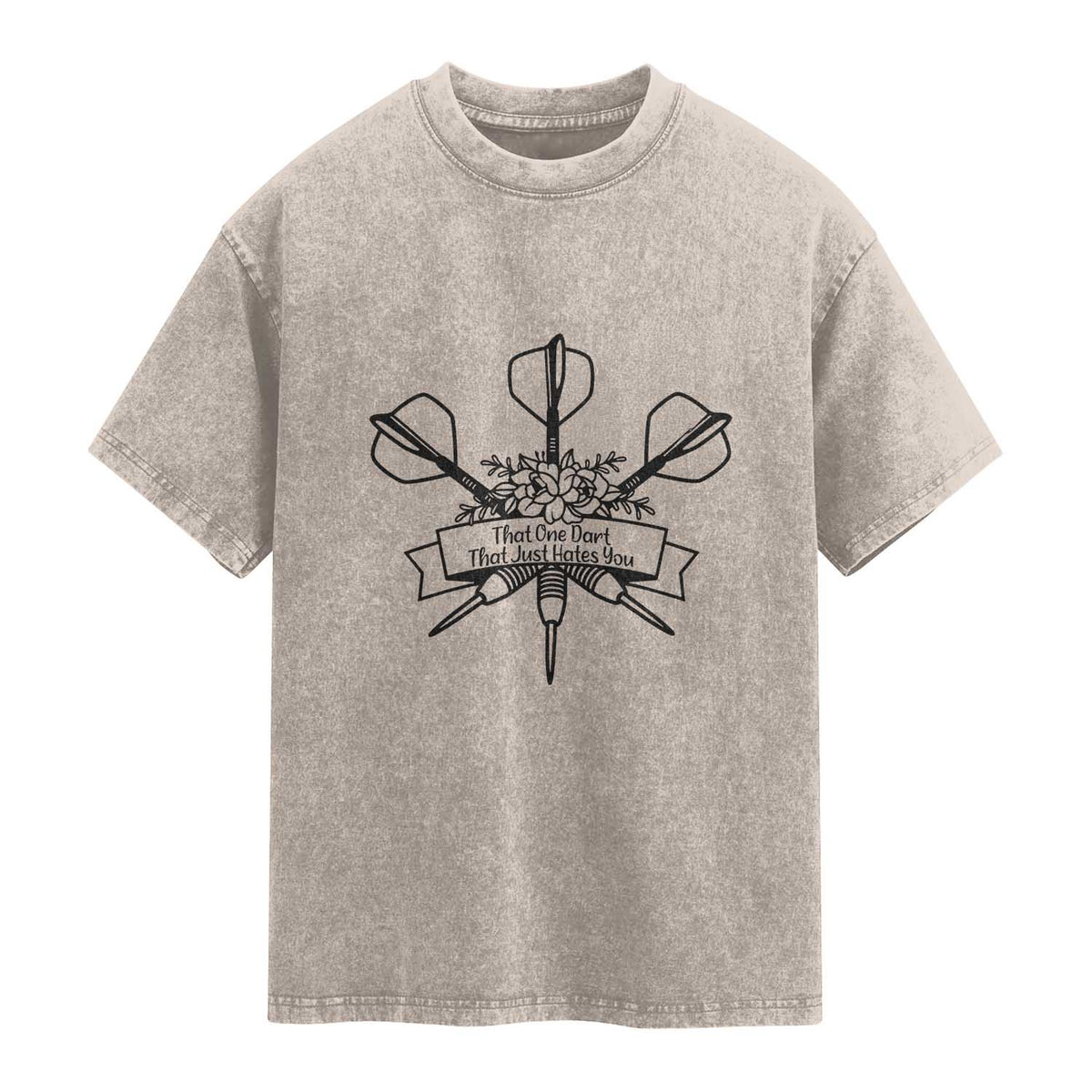 Funny Darts Sarcasm Washed Cotton T-Shirt That One Dart That Just Hates You