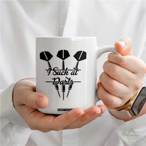 Funny I Suck At Darts Coffee Mug Bar Game Lover Dartist Gift TS12 Print Your Wear