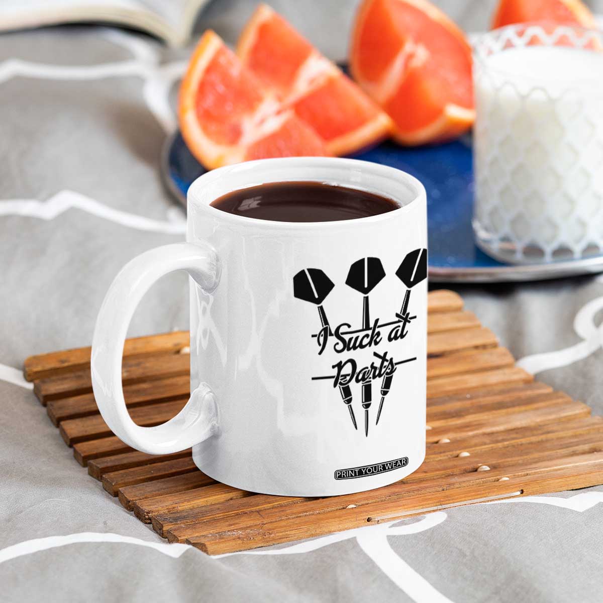 Funny I Suck At Darts Coffee Mug Bar Game Lover Dartist Gift TS12 Print Your Wear
