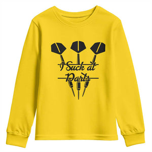 Funny I Suck At Darts Youth Sweatshirt Bar Game Lover Dartist Gift TS12 Daisy Print Your Wear