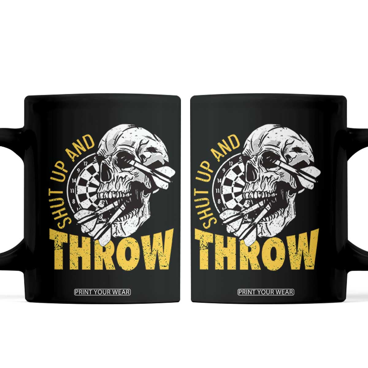 Funny Skeleton Darts Player Coffee Mug I Suck At Darts TS12 Black Print Your Wear