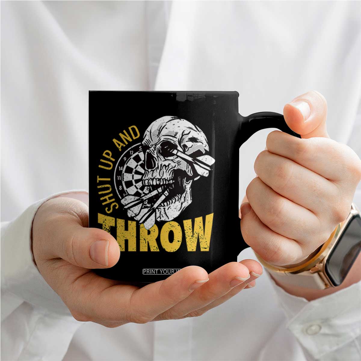 Funny Skeleton Darts Player Coffee Mug I Suck At Darts TS12 Print Your Wear