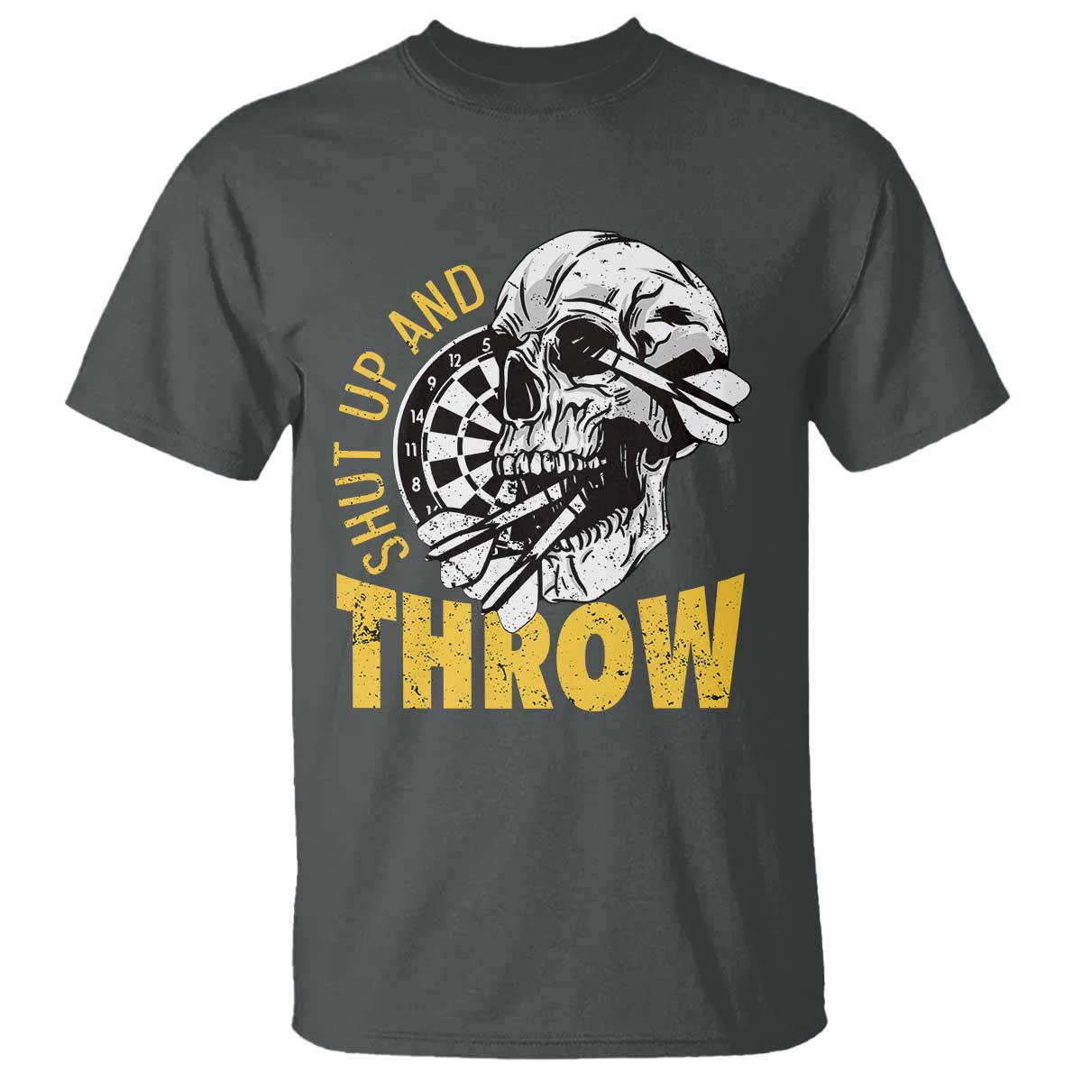 Funny Skeleton Darts Player T Shirt I Suck At Darts TS12 Dark Heather Print Your Wear
