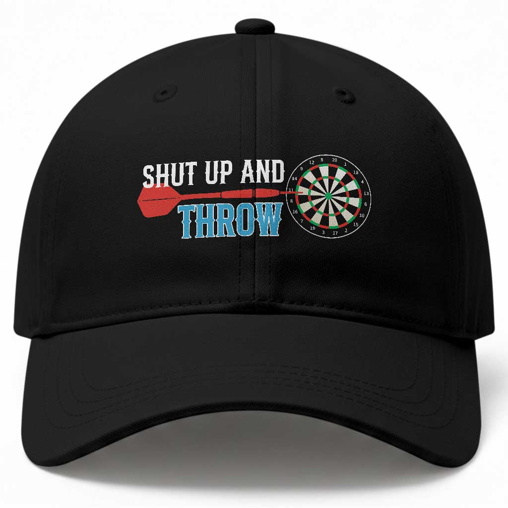 Shut Up And Throw Baseball Cap Funny Darts Player Gift TS12 Print Your Wear