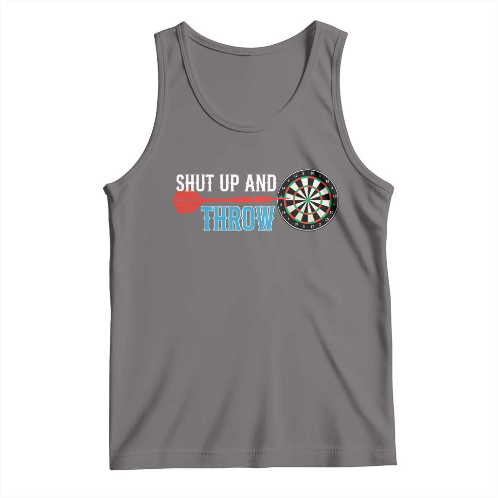 Shut Up And Throw Tank Top Funny Darts Player Gift TS12 Deep Heather Print Your Wear