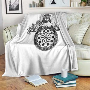 Funny Christian Dartist Gift Throw Blanket Jesus Bullseye Shooter TS12 Print Your Wear
