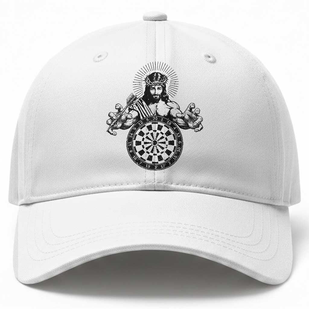 Funny Christian Dartist Gift Baseball Cap Jesus Bullseye Shooter TS12 Print Your Wear