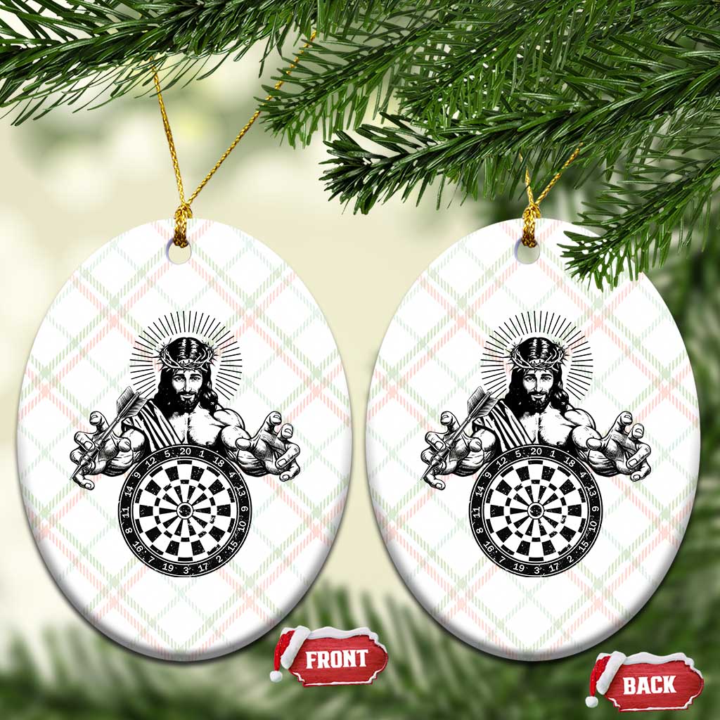 Funny Christian Dartist Gift Ceramic Ornament Jesus Bullseye Shooter TS12 Print Your Wear
