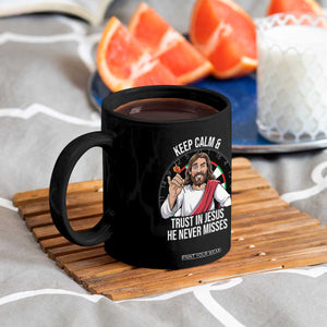 Keep Calm And Trust In Jesus Coffee Mug Christian Dartist Gift TS12 Print Your Wear