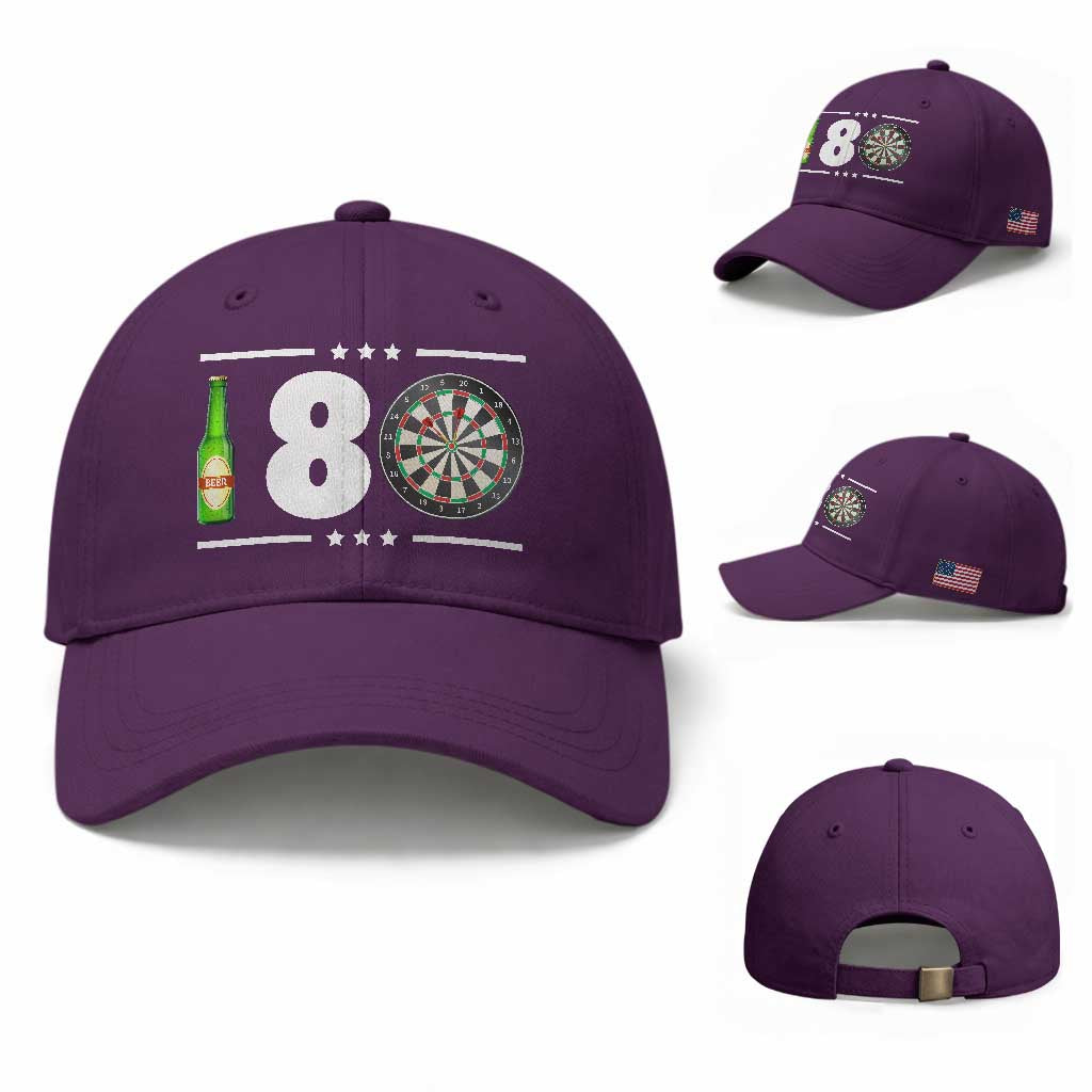 Darts Master 180 And Beer Baseball Cap Funny Bullseye Shooter Gift TS12 Baseball Cap Universal Fit Purple Print Your Wear