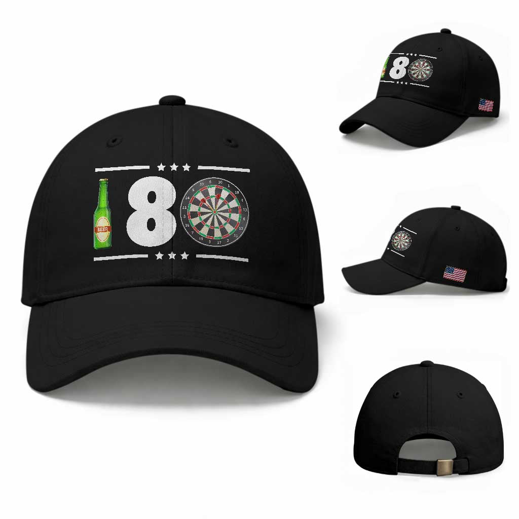 Darts Master 180 And Beer Baseball Cap Funny Bullseye Shooter Gift TS12 Baseball Cap Universal Fit Black Print Your Wear