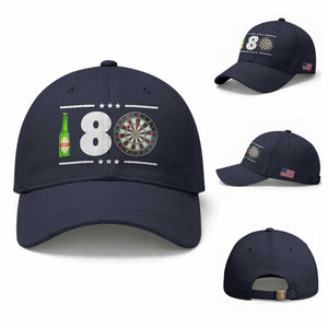Darts Master 180 And Beer Baseball Cap Funny Bullseye Shooter Gift TS12 Baseball Cap Universal Fit Navy Print Your Wear