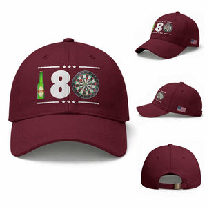 Darts Master 180 And Beer Baseball Cap Funny Bullseye Shooter Gift TS12 Baseball Cap Universal Fit Maroon Print Your Wear