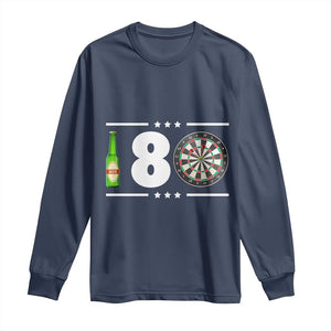 Darts Master 180 And Beer Long Sleeve Shirt Funny Bullseye Shooter Gift TS12 Navy Print Your Wear