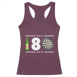 Darts Master 180 And Beer Racerback Tank Top Funny Bullseye Shooter Gift TS12 Maroon Print Your Wear