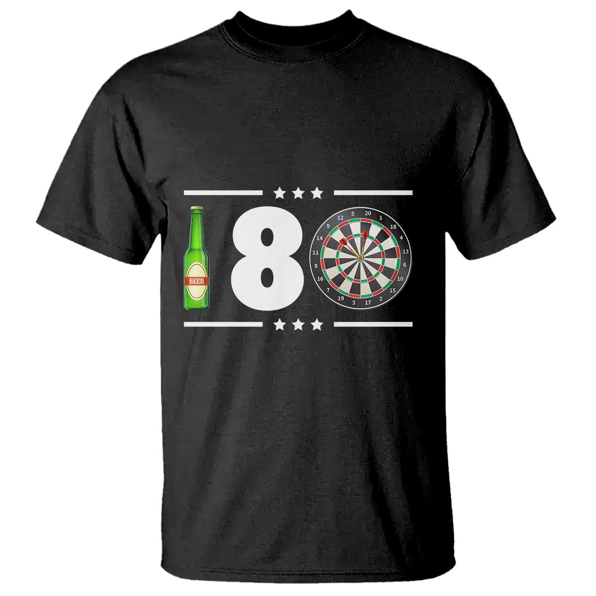 Darts Master 180 And Beer T Shirt Funny Bullseye Shooter Gift TS12 Black Print Your Wear