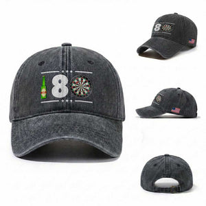 Darts Master 180 And Beer Washed Cotton Baseball Cap Funny Bullseye Shooter Gift TS12 Washed Cap Universal Fit Dark Gray Print Your Wear