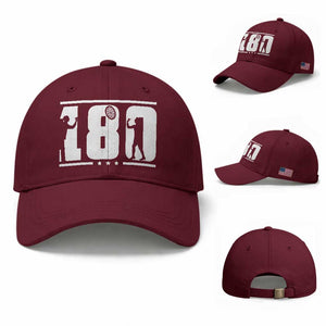 Darts 180 Max Score Player Baseball Cap Darts Fan Gift TS12 Baseball Cap Universal Fit Maroon Print Your Wear