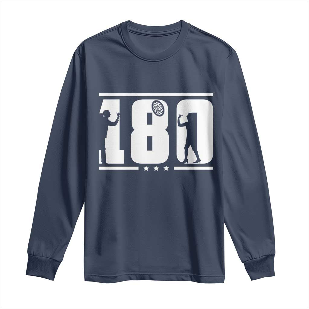 Darts 180 Max Score Player Long Sleeve Shirt Darts Fan Gift TS12 Navy Print Your Wear