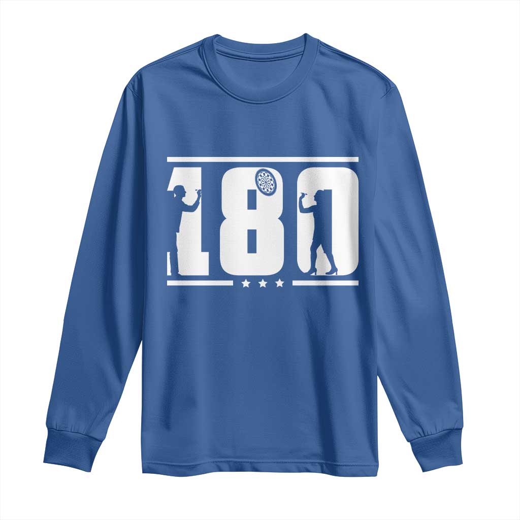 Darts 180 Max Score Player Long Sleeve Shirt Darts Fan Gift TS12 Royal Blue Print Your Wear