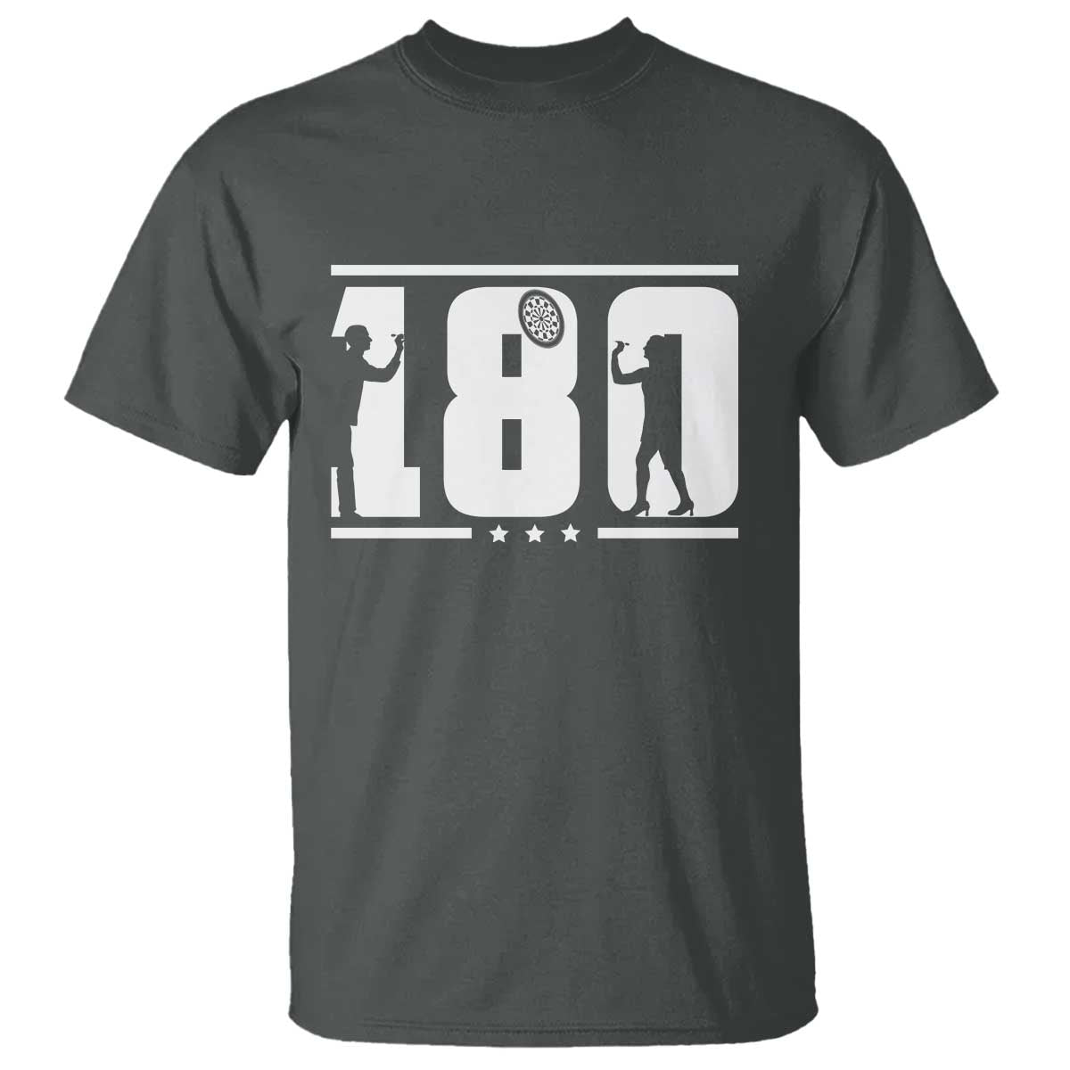 Darts 180 Max Score Player T Shirt Darts Fan Gift TS12 Dark Heather Print Your Wear