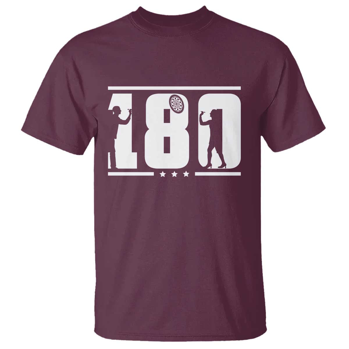 Darts 180 Max Score Player T Shirt Darts Fan Gift TS12 Maroon Print Your Wear