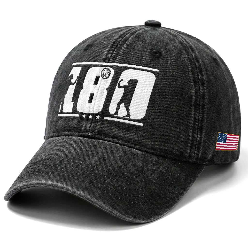 Darts 180 Max Score Player Washed Cotton Baseball Cap Darts Fan Gift TS12 Print Your Wear