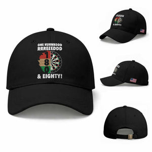 One Hundred And Eighty Baseball Cap Funny Darts Player Gift TS12 Baseball Cap Universal Fit Black Print Your Wear