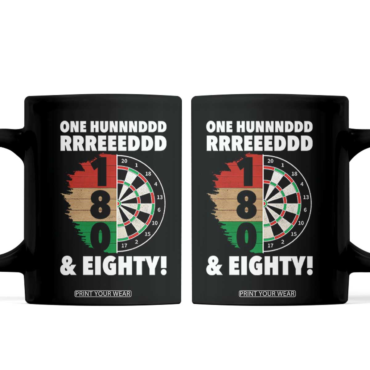 One Hundred And Eighty Coffee Mug Funny Darts Player Gift TS12 Black Print Your Wear