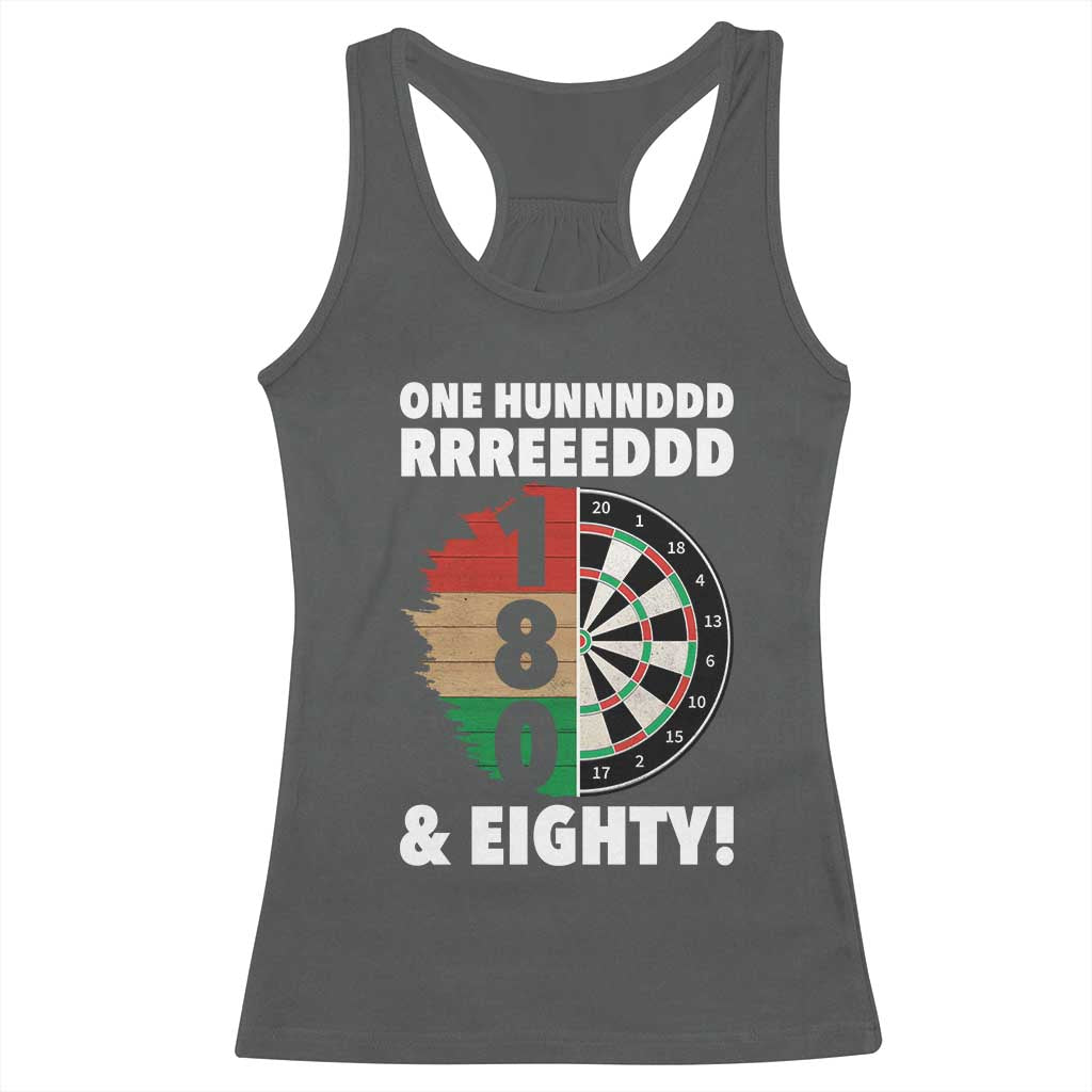 One Hundred And Eighty Racerback Tank Top Funny Darts Player Gift TS12 Dark Heather Print Your Wear