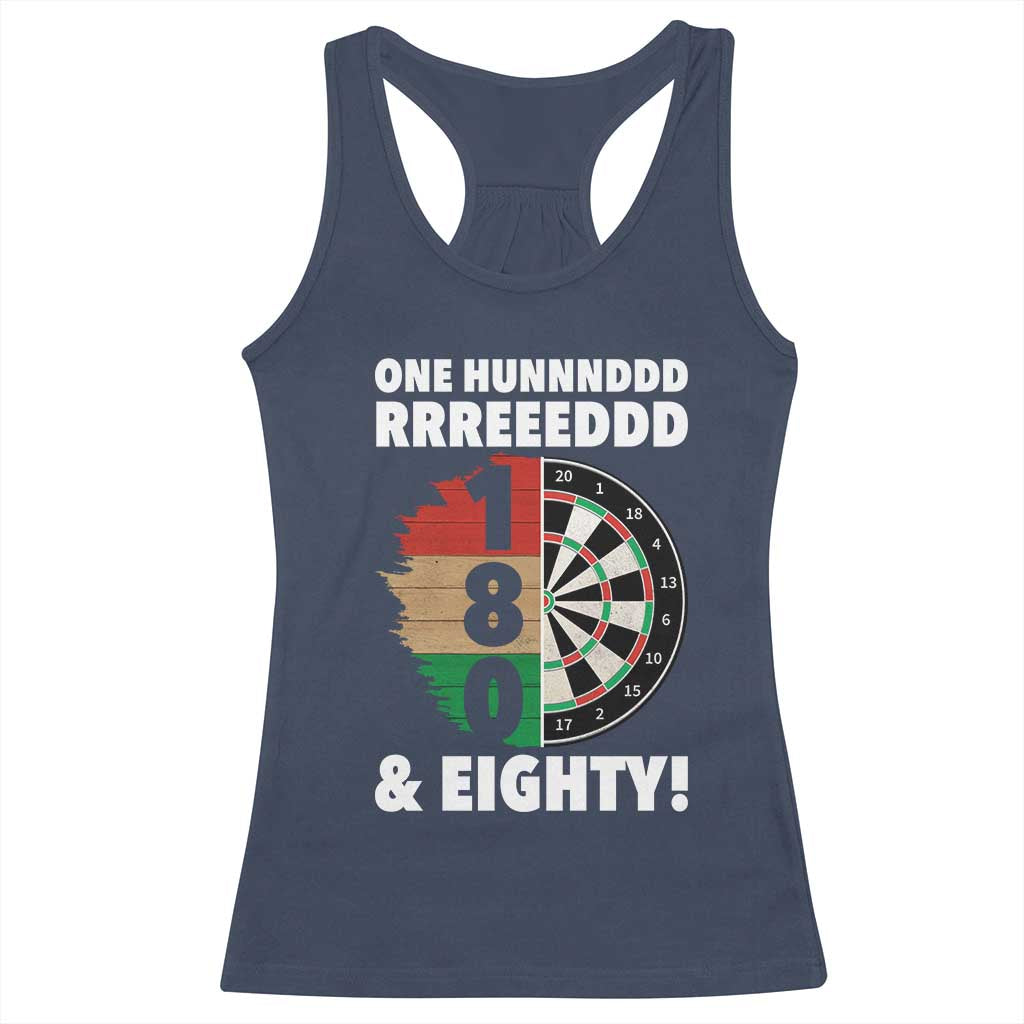 One Hundred And Eighty Racerback Tank Top Funny Darts Player Gift TS12 Navy Print Your Wear