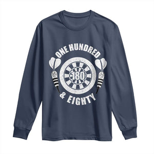 Triple 20 Master Dartist Gift Long Sleeve Shirt One Hundred And Eighty TS12 Navy Print Your Wear