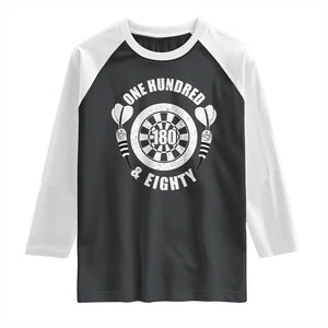 Triple 20 Master Dartist Gift Raglan Shirt One Hundred And Eighty TS12 Black White Print Your Wear