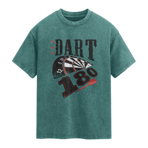 Max Score 180 Darts Lover Washed Cotton T-Shirt Darts Team Party Gift