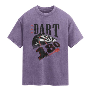 Max Score 180 Darts Lover Washed Cotton T-Shirt Darts Team Party Gift