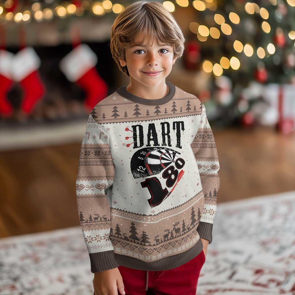 Max Score 180 Darts Lover Ugly Christmas Sweater Darts Team Party Gift TS12 Mocha Mousse Print Your Wear
