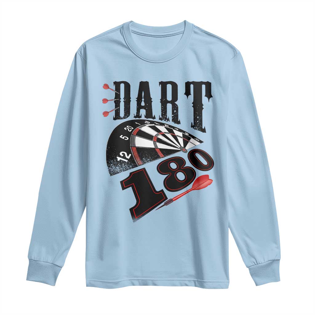 Max Score 180 Darts Lover Long Sleeve Shirt Darts Team Party Gift TS12 Light Blue Print Your Wear